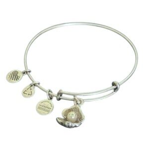 Alex and Ani Oyster Pearl Charm Bangle Bracelet Seaside Collection